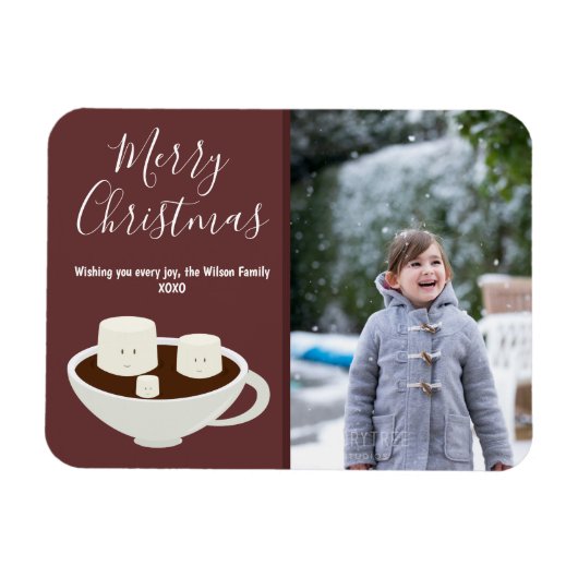 Magnet Flexible Carte de Noël au chocolat chaud (Horizontal)