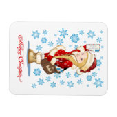 Magnet Flexible Carte de Noël avec dessin animé Snow Maiden - Post (Horizontal)