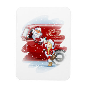 Magnet Flexible Carte de Noël avec dessin animé Snow Maiden - Post