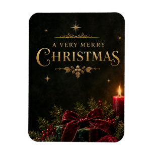 Magnet Flexible Carte de Noël élégante et luxueuse, Nœud en velour