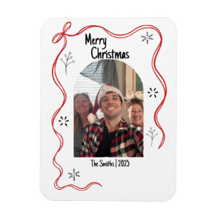 Magnet Flexible Carte de Noël fantaisiste avec photo et gribouilli