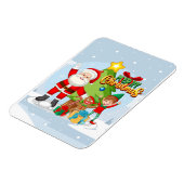 Magnet Flexible Carte de Noël Festive Père Noël et amis (Côté Gauche)