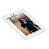 Magnet Flexible Carte de Noël Joyeux Noir Minimal Blanc (Côté Droit)