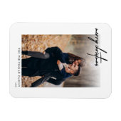 Magnet Flexible Carte de Noël Joyeux Noir Minimal Blanc (Horizontal)