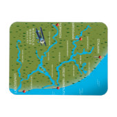 Magnet Flexible Carte de Norfolk Broads Angleterre. (Horizontal)