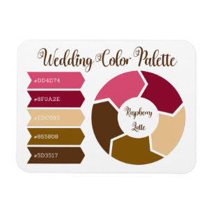 Magnet Flexible Carte de Palette de Couleurs de Mariage avec Codes