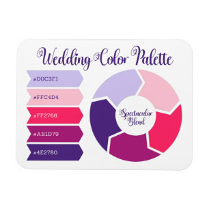 Magnet Flexible Carte de Palette de Couleurs de Mariage avec Codes