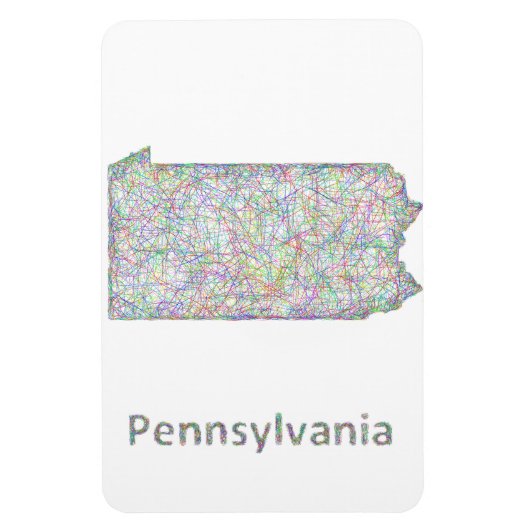 Magnet Flexible Carte de Pennsylvanie (Vertical)