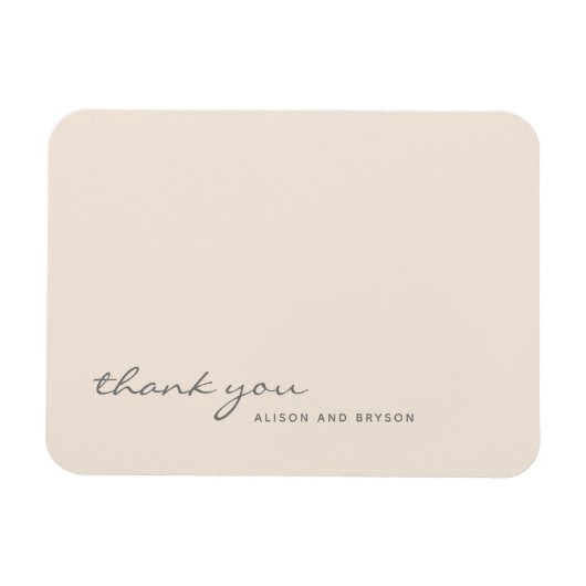 Magnet Flexible Carte de remerciements de script moderne Peach (Horizontal)