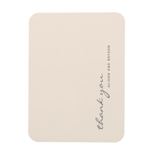 Magnet Flexible Carte de remerciements de script moderne Peach (Vertical)