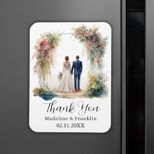 Magnet Flexible Carte de remerciements Mariage d'illustration aqua