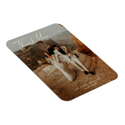Magnet Flexible Carte de remerciements photo Mariage manuscrit (Côté Droit)