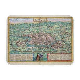Magnet Flexible Carte de Rome, de "Civitates Orbis Terrarum" par