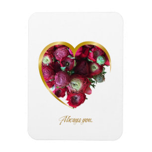 Magnet Flexible Carte de Saint-Valentin botanique – Cœur floral av