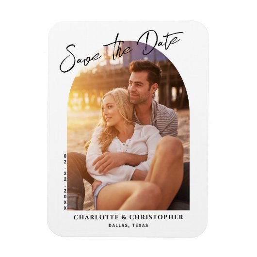 Magnet Flexible Carte de sauvegarde de date de mariage à arch mode (Vertical)