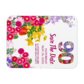 Magnet Flexible Carte de sauvegarde de date moderne florale pour 9 (Horizontal)