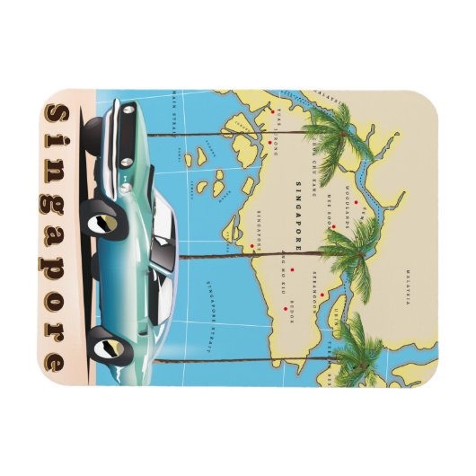 Magnet Flexible carte de Singapour (Horizontal)