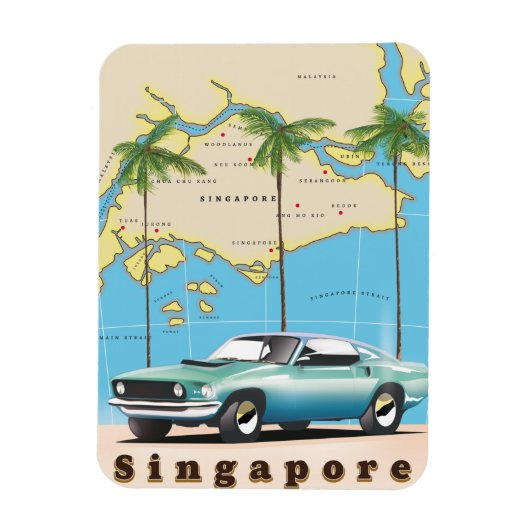 Magnet Flexible carte de Singapour (Vertical)