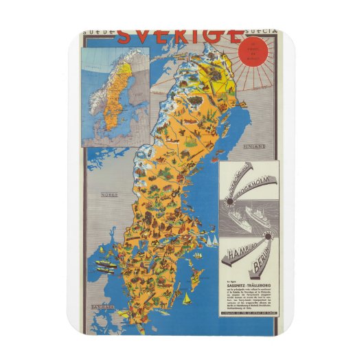 Magnet Flexible Carte de Suède (Vertical)