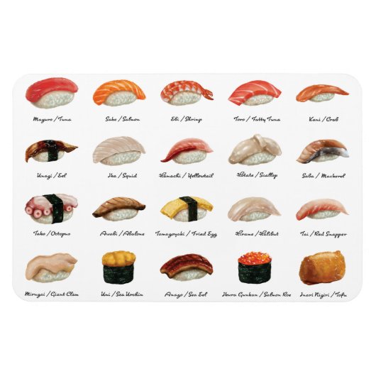 Magnet Flexible Carte de sushi (Horizontal)