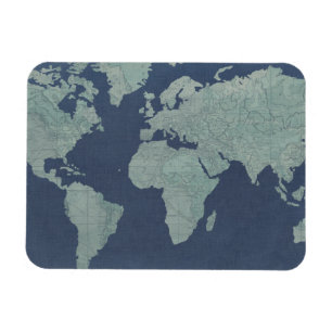 Magnet Flexible Carte de toile bleue du monde