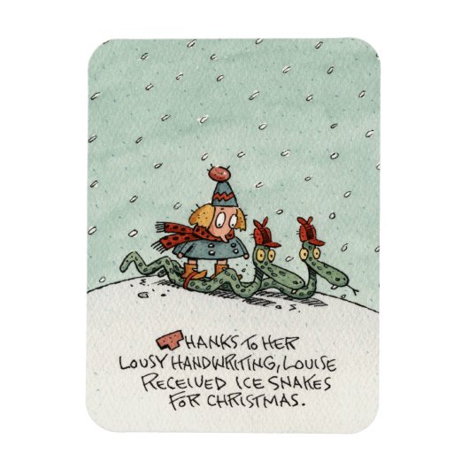 Magnet Flexible Carte de vacances Christmas Ice Snakes (Vertical)