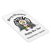 Magnet Flexible Carte de vacances du service des pompiers de Noël (Côté Droit)