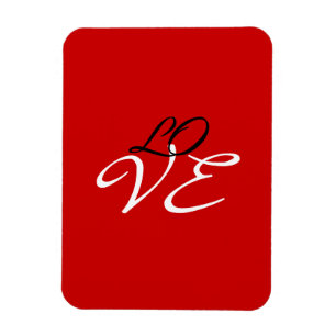 Magnet Flexible Carte de vœux couleur rouge blanc noir Love