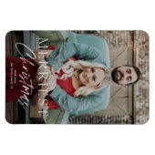 Magnet Flexible Carte de vœux de Noël simple script Merriest Chris (Horizontal)