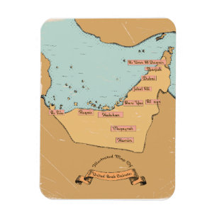 Magnet Flexible Carte de voyage Bahrain Vintage