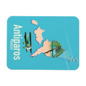 Magnet Flexible Carte de voyage d'Antiparos Grèce (Horizontal)