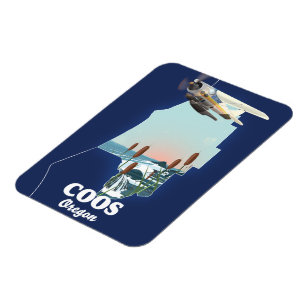 Magnet Flexible Carte de voyage de Coos Oregon