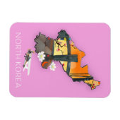 Magnet Flexible Carte de voyage de Corée du Nord (Horizontal)