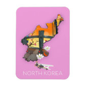 Magnet Flexible Carte de voyage de Corée du Nord (Vertical)