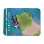 Magnet Flexible Carte de voyage de l'île de Burgh Devon (Horizontal)