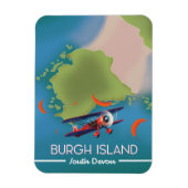 Magnet Flexible Carte de voyage de l'île de Burgh Devon (Vertical)