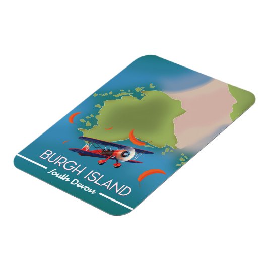 Magnet Flexible Carte de voyage de l'île de Burgh Devon (Côté Gauche)