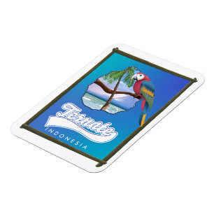 Magnet Flexible Carte de voyage de l'île de Nias Indonésie 
