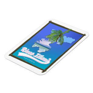 Magnet Flexible Carte de voyage de l'île de Rinca Indonésie