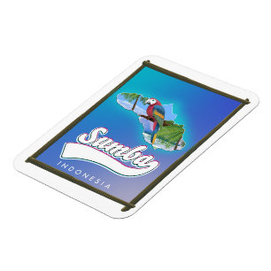 Magnet Flexible carte de voyage de l'île de Sumba en Indonésie
