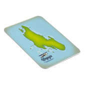 Magnet Flexible Carte de voyage de l'île d'Unguja (Côté Droit)
