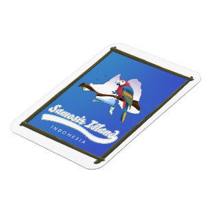 Magnet Flexible Carte de voyage de l'île Samosir Indonésie