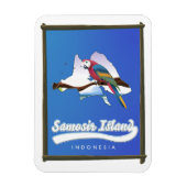 Magnet Flexible Carte de voyage de Samosir Island Indonésie (Vertical)