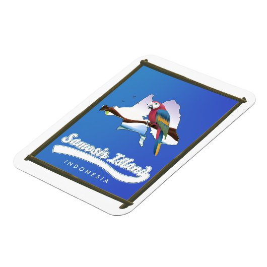 Magnet Flexible Carte de voyage de Samosir Island Indonésie (Côté Gauche)