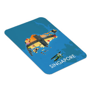 Magnet Flexible Carte de voyage de Singapour