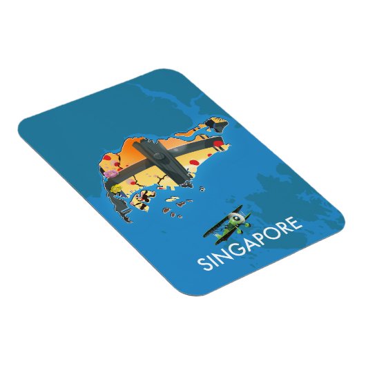 Magnet Flexible Carte de voyage de Singapour (Côté Droit)