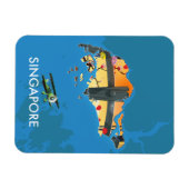 Magnet Flexible Carte de voyage de Singapour (Horizontal)