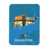 Magnet Flexible Carte de voyage de Singapour (Vertical)