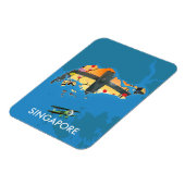 Magnet Flexible Carte de voyage de Singapour (Côté Gauche)