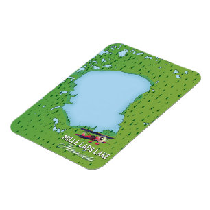 Magnet Flexible carte de voyage du lac Mille Lacs Minnesota.